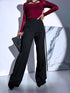 "LUX LASH VS8125-1" fabric pants - BLACK